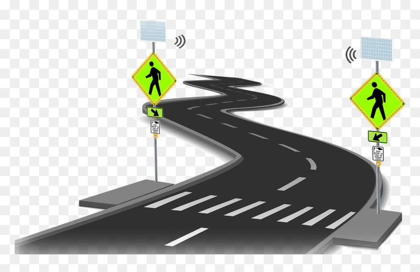 Pedestrian Signs, HD Png Download - street png