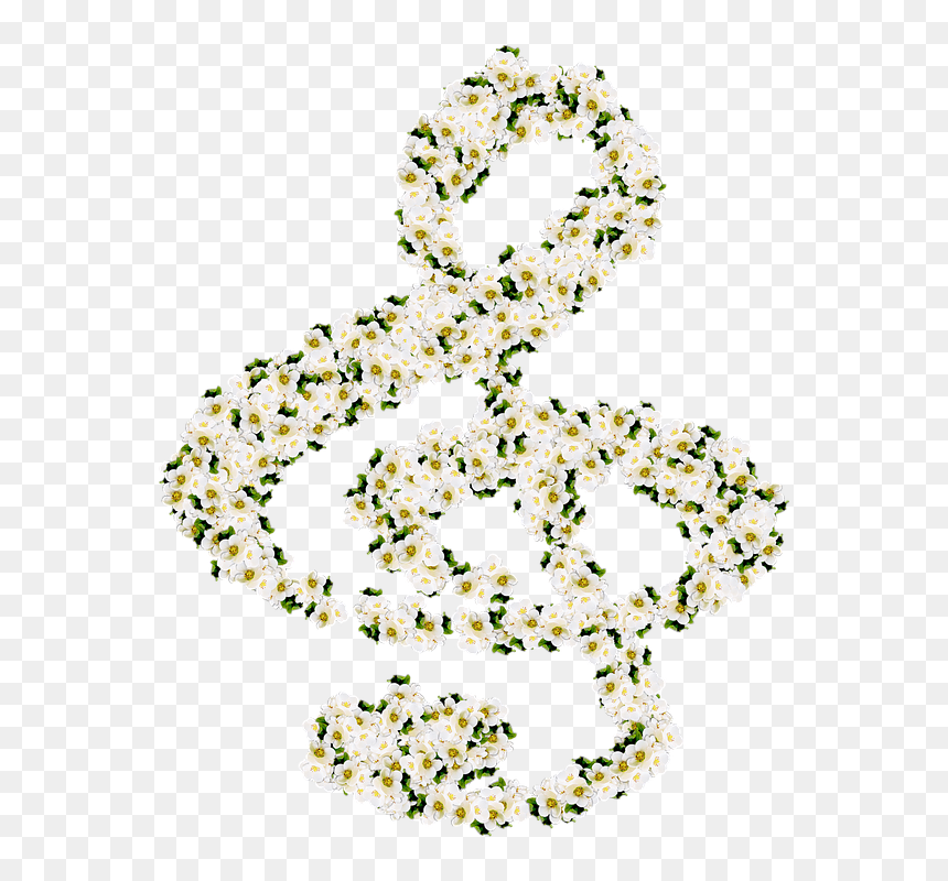 Nota Musical De Flores, HD Png Download - treble clef png