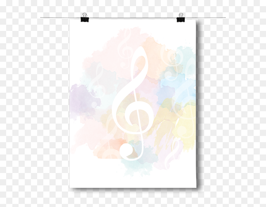 Treble Clef Watercolor, HD Png Download - treble clef png