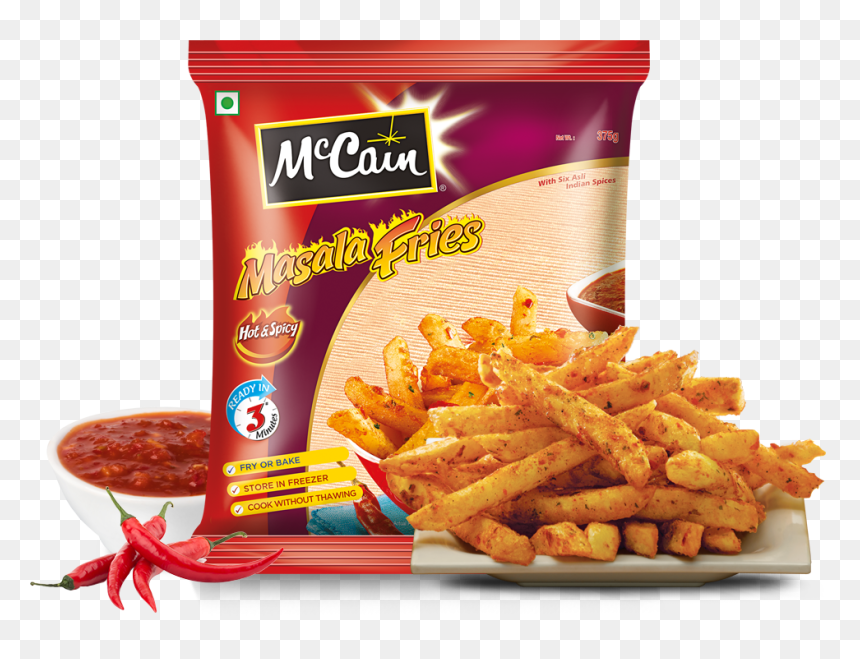 Mccain Masala Fries 375g, HD Png Download - fries png