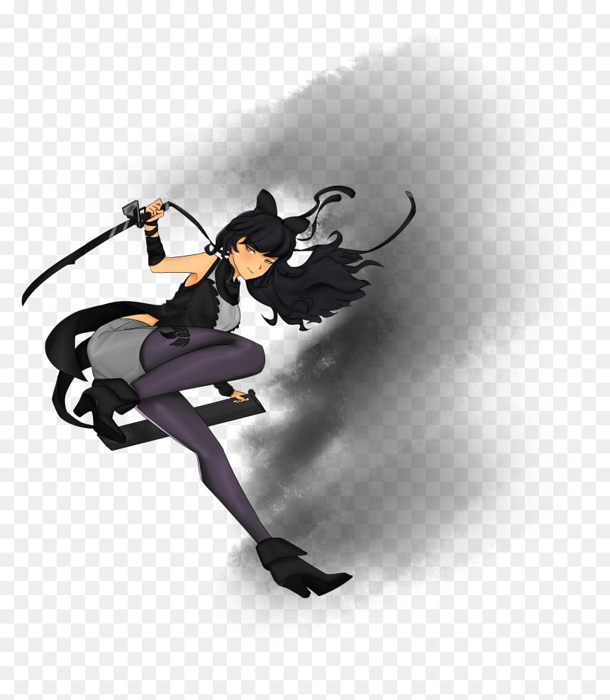 Illustration, HD Png Download - rwby blake png