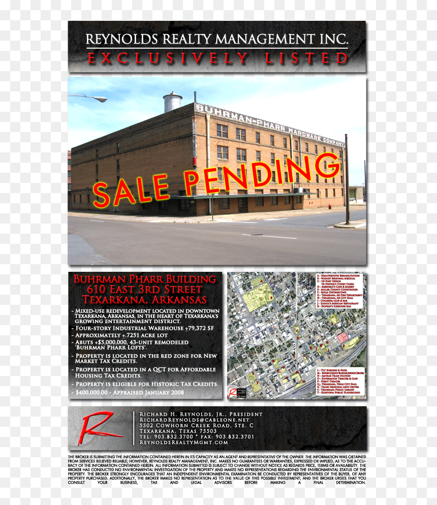 Burhman Pharr Building, Texarkana, Arkansas - Poster, HD Png Download - sale pending png
