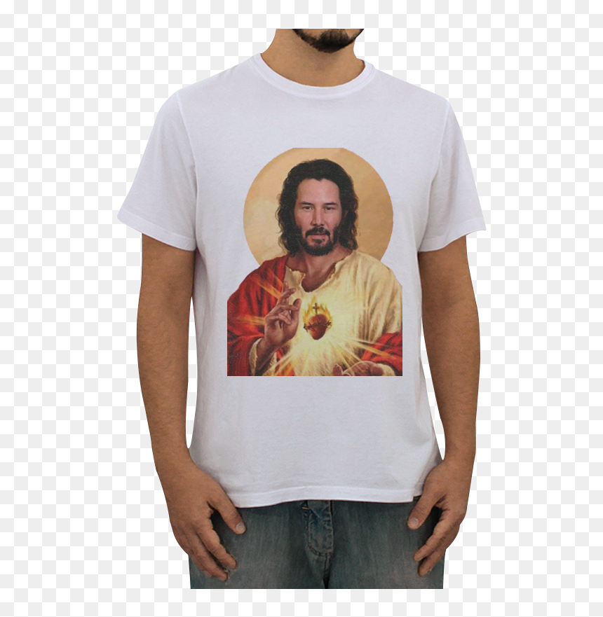 Camiseta Keanu "jesus - Camisa Todo Mundo Odeia O Chris, HD Png Download - keanu reeves png