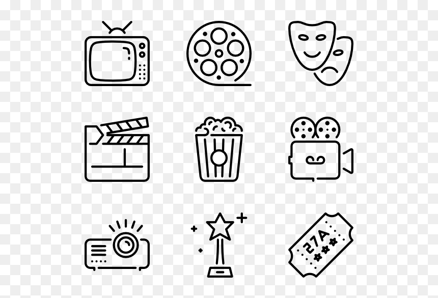 Social Media Logo Drawings, HD Png Download - rollo de pelicula png