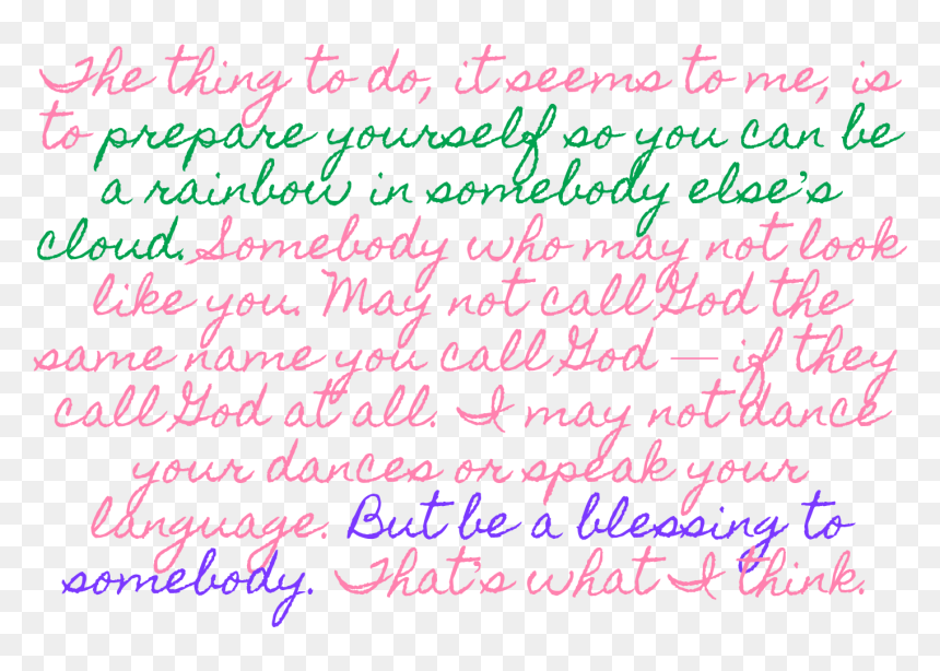 Maya Angelous Rainbow - Handwriting, HD Png Download - maya angelou png