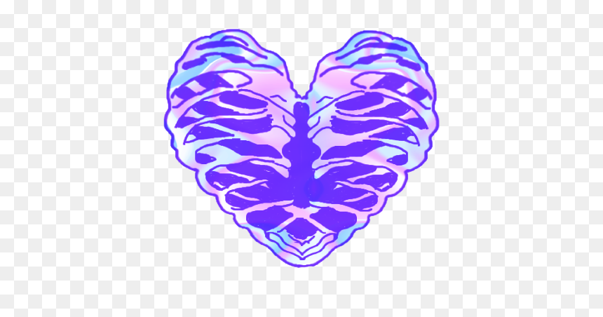 #aesthetic #heart #ribs #ribcage #purple #freetoedit - Heart, HD Png Download - ribcage png
