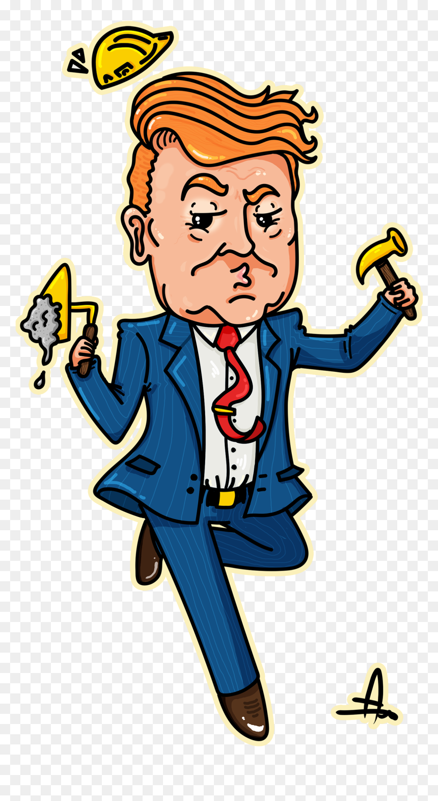 Cartoon, HD Png Download - trump thumbs up png