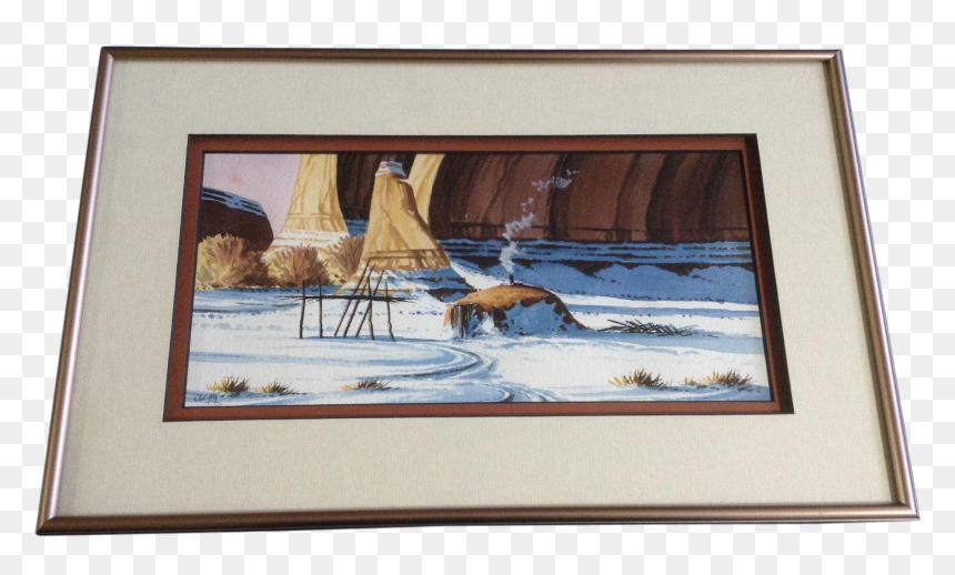 Carlos Begay, Navajo American Indian Hogan House In - Picture Frame, HD Png Download - american indian png