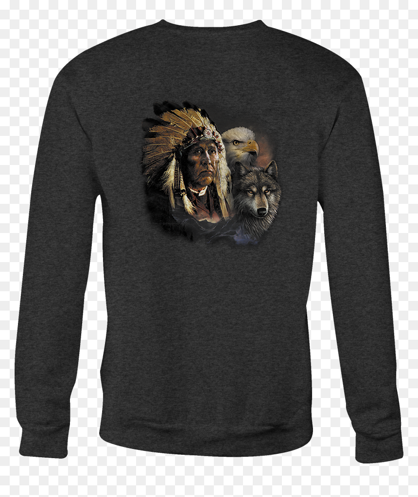 Crewneck Sweatshirt American Indian For Women - Long-sleeved T-shirt, HD Png Download - american indian png