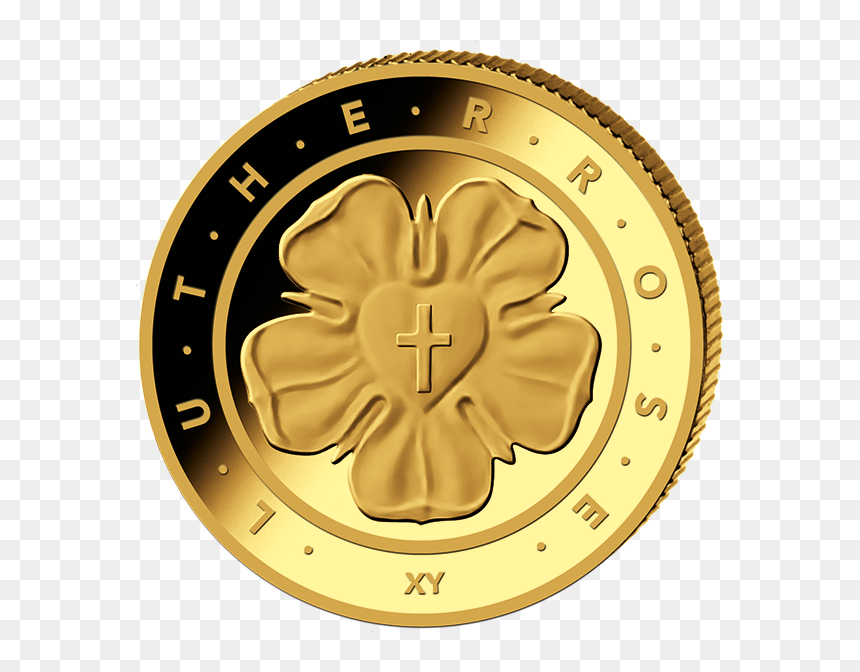 50 Euro Lutherrose - Martin Luther Rose Ring Silber, HD Png Download - 2017 gold png