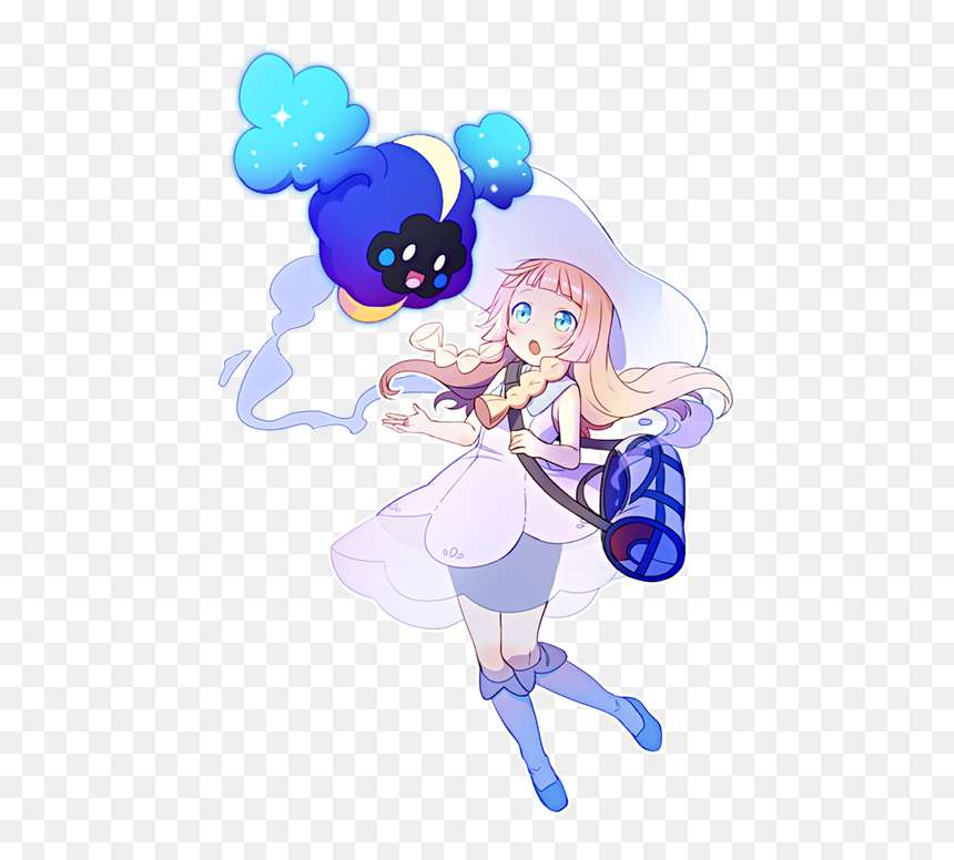 Lillie And Cosmog Drawn By Chaba (hortensia) - Cartoon, HD Png Download - cosmog png