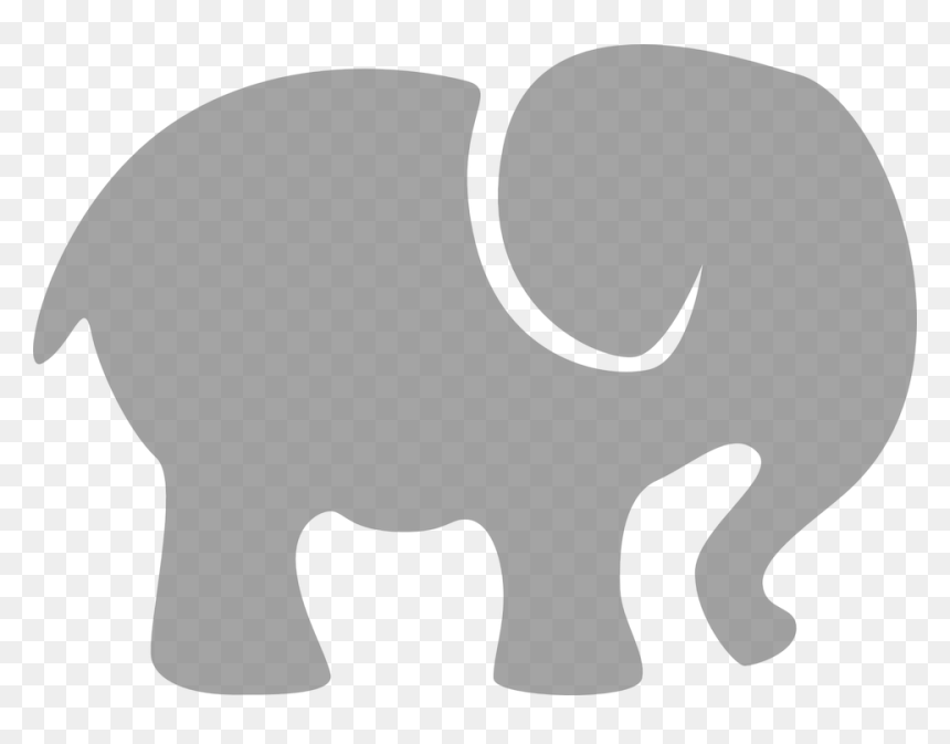 Elephant, Gray, Silhouette, Animal, Sign, Baby - Grey Elephant Clip Art, HD Png Download - elephant vector png