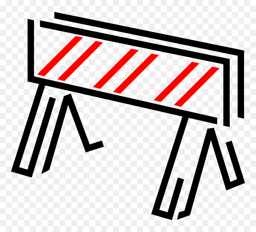 Vector Illustration Of Construction Industry Barrier - Barrier Clipart, HD Png Download - roadblock png