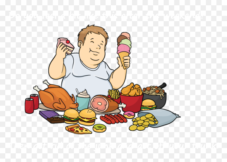 Clip Art Junk Food Fast Hamburger - Fat Man Eating Cartoon, HD Png Download - fat kid png
