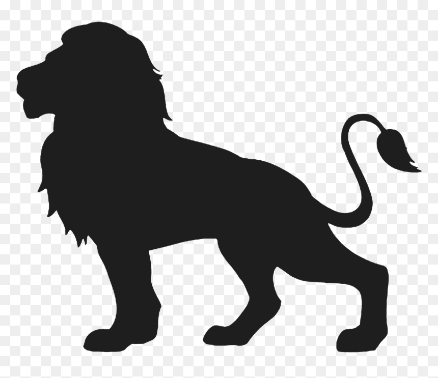 Feline,cut - Lion Silhouette, HD Png Download - lion head vector png