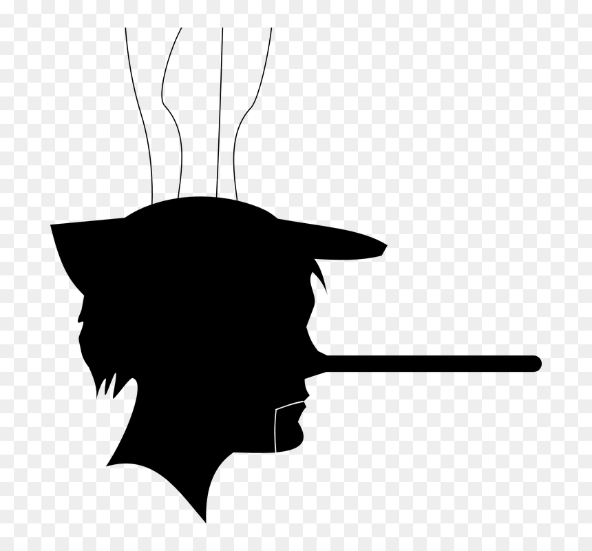 La Nariz, De Largo, Pinocho, Perfil, Marioneta, Silueta - Pinocchio Silhouette Png, Transparent Png - nariz png
