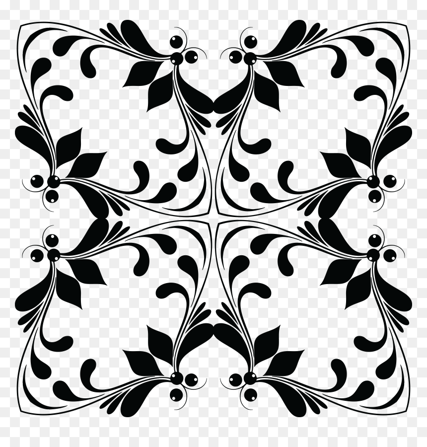 Free Clipart Of A Floral Design Element - Corner Border Design Png, Transparent Png - floral lines png