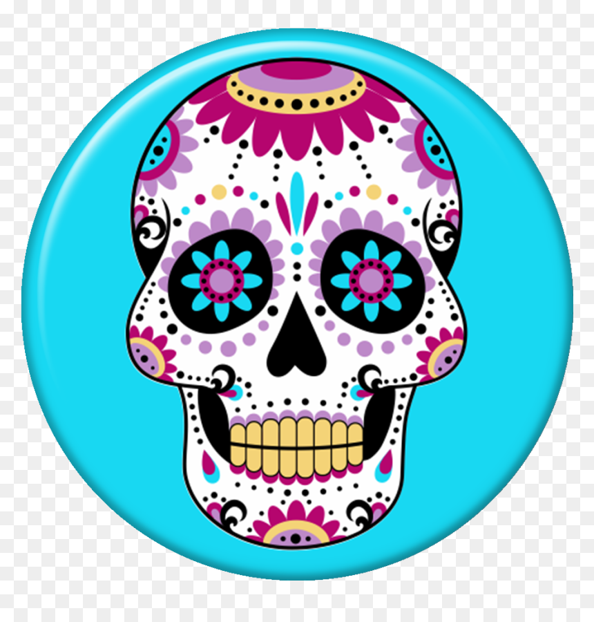 Pop Selfie Caveira Mexicana Azul - Day Of The Dead Colours, HD Png Download - caveira png