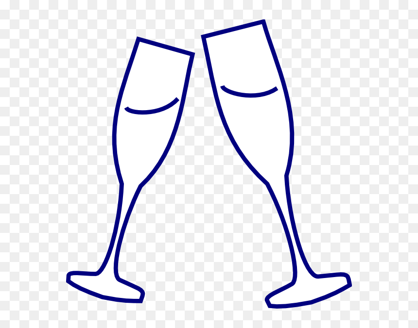 Champagne Glass Blue At - Black And White Champagne Glass Png, Transparent Png - champagne flute png