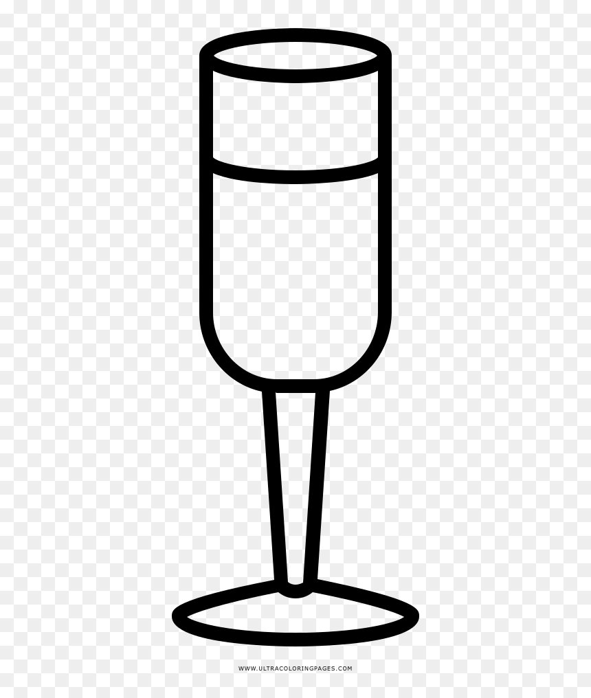 Champagne Flute Coloring Page, HD Png Download - champagne flute png