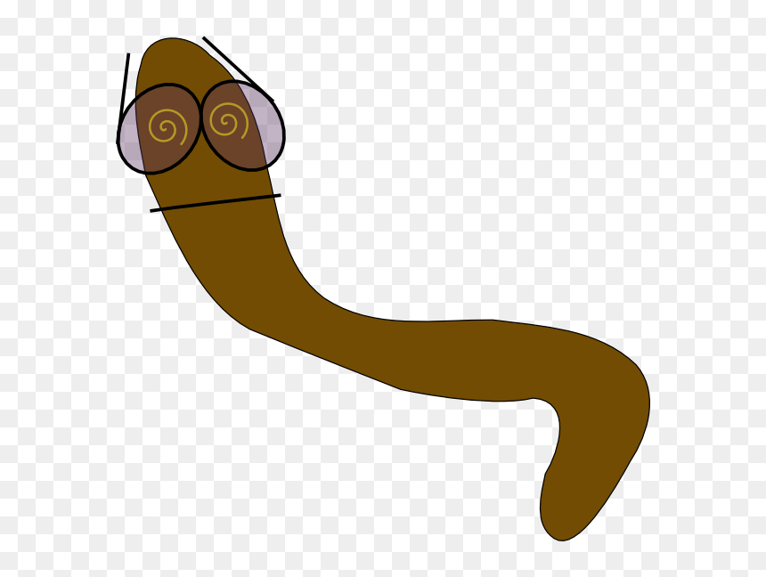 Worm With Glasses Svg Clip Arts - Worm Clip Art, HD Png Download - glasses .png
