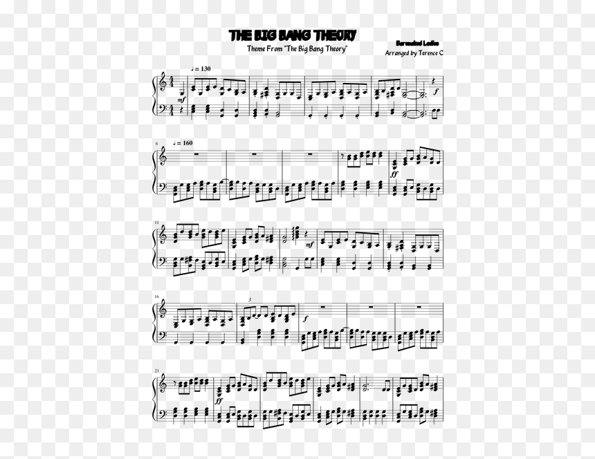 Sheet Music, HD Png Download - big bang theory png