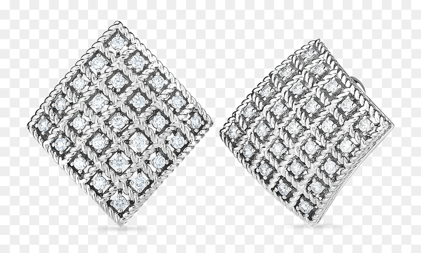 Product 18kt Gold Square Earrings With Diamonds - Earrings, HD Png Download - earing png