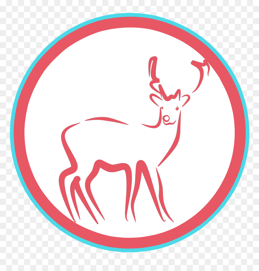 Deer, Clipart, Sticker, Design, Logo, Circle - Roe Deer, HD Png Download - deer clipart png