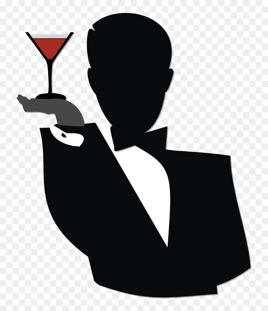 Cocktail Mojito Blue Lagoon Black Russian Mint Julep - Transparent Bartender Silhouette Png, Png Download - bar tender png