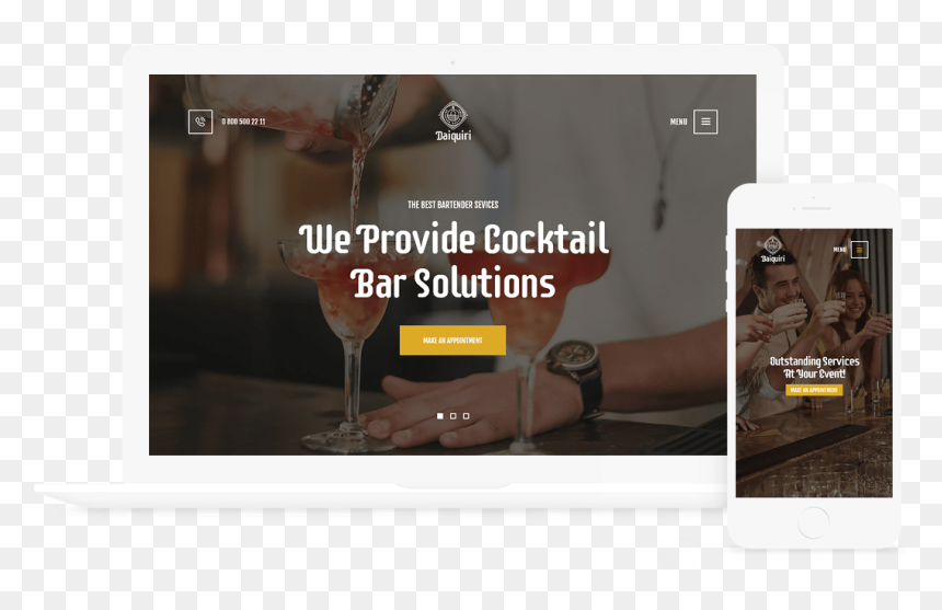 Daiquiri Wp Theme - Photo Caption, HD Png Download - bar tender png