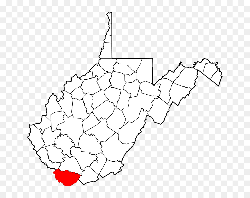 Map Of West Virginia Highlighting Mcdowell County - Nicholas County Wv, HD Png Download - virginia outline png