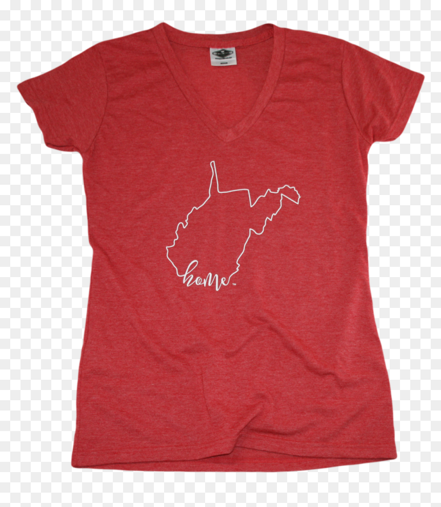 West Virginia Red Ladies V Neck - Bull Terrier, HD Png Download - virginia outline png