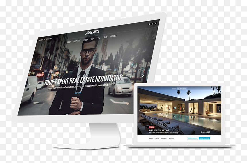 Responsive Real Estate Websites - Realtor Websites, HD Png Download - real estate agent png