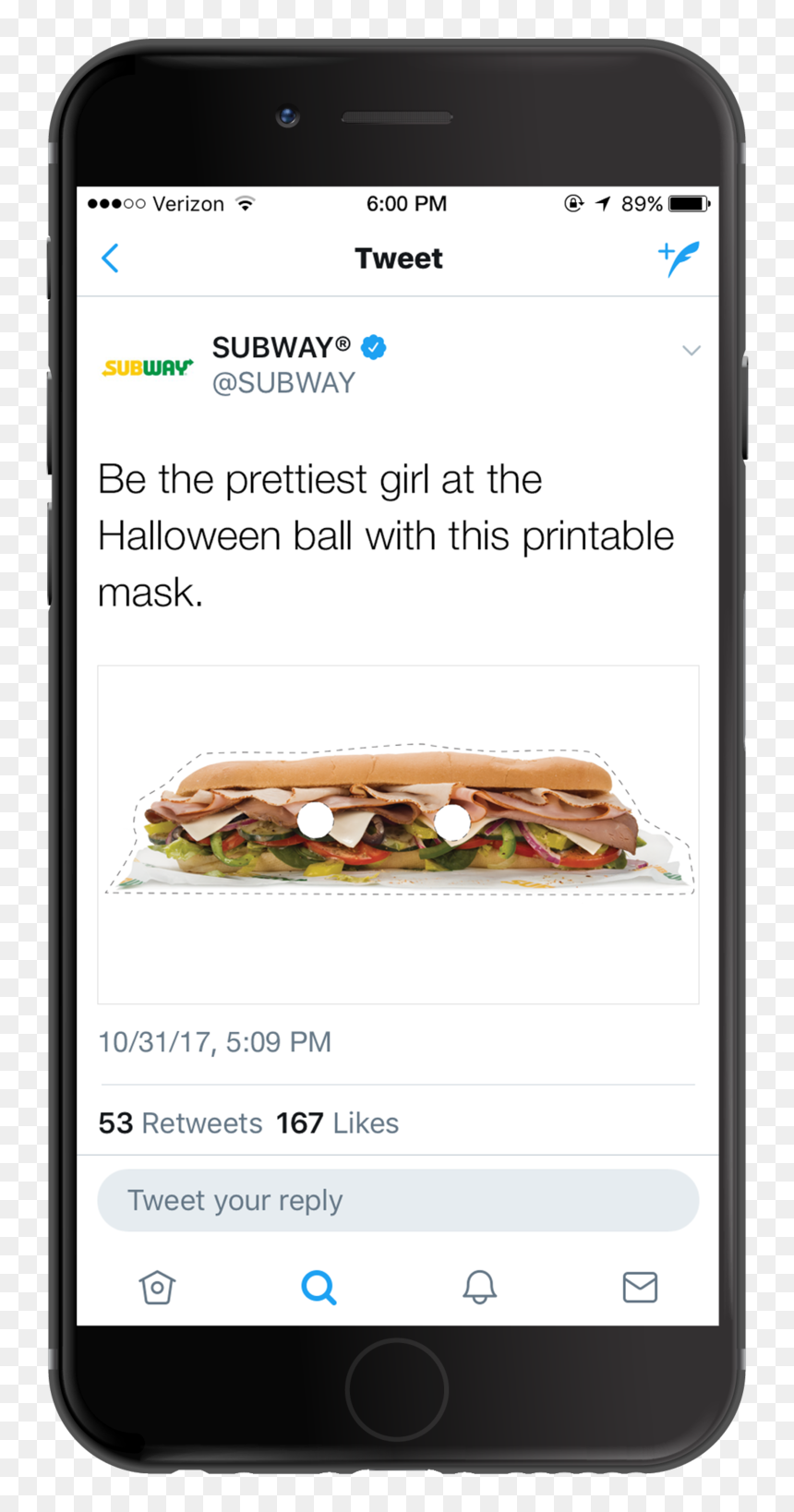 Post Mask, HD Png Download - subway sub png