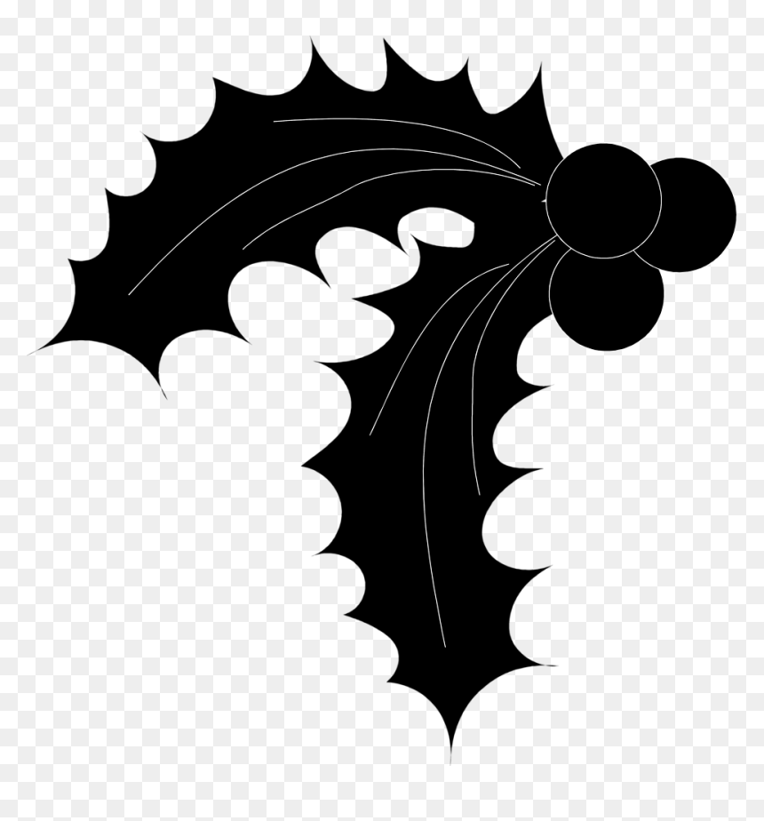 Transparent Holly Berries Png - Black Holly Leaves, Png Download - holly branch png