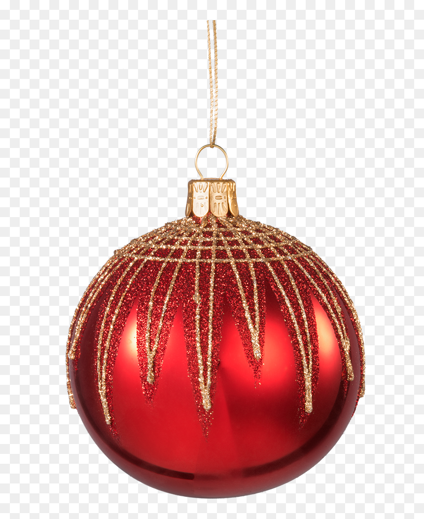 Glass Bauble Red With Glitter Zigzag Pattern, 8 Cm - Christmas Ornament, HD Png Download - glitter swirl png