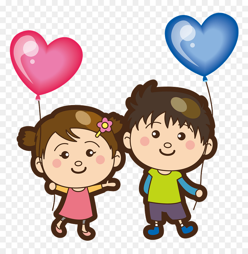 Heart-shaped Balloons - Menino E Menina Desenho Png, Transparent Png - balloon boy png