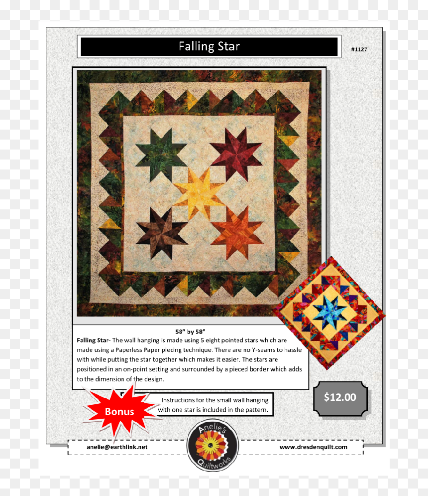Quilting, HD Png Download - falling star png