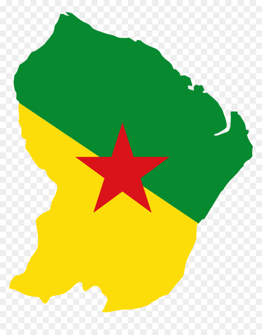 French Guiana Flag Map, HD Png Download - ge png