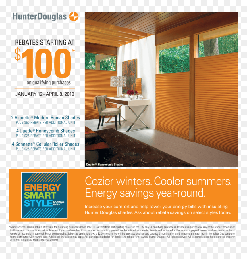 Hunter Douglas Energy Smart Style Savings Event, HD Png Download - hunter douglas logo png