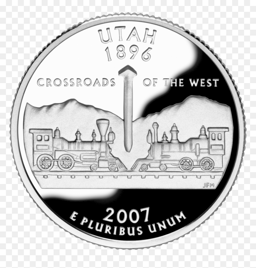 Quarter Of Utah - 2007 Utah Quarter, HD Png Download - utah outline png