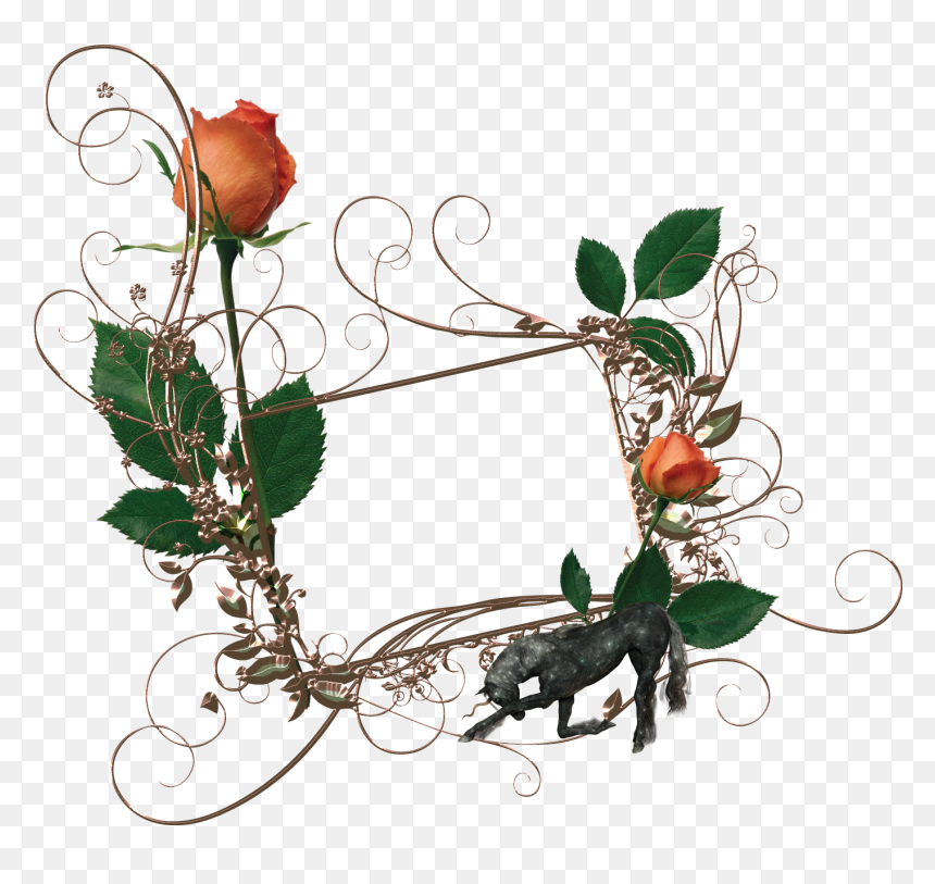 Rose Frame, HD Png Download - unicorn .png