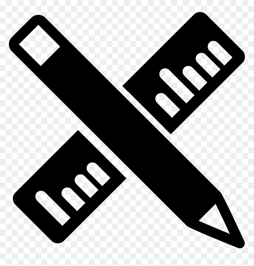 And Pencil Cross Svg - Ruler And Pencil Icon, HD Png Download - ruler icon png