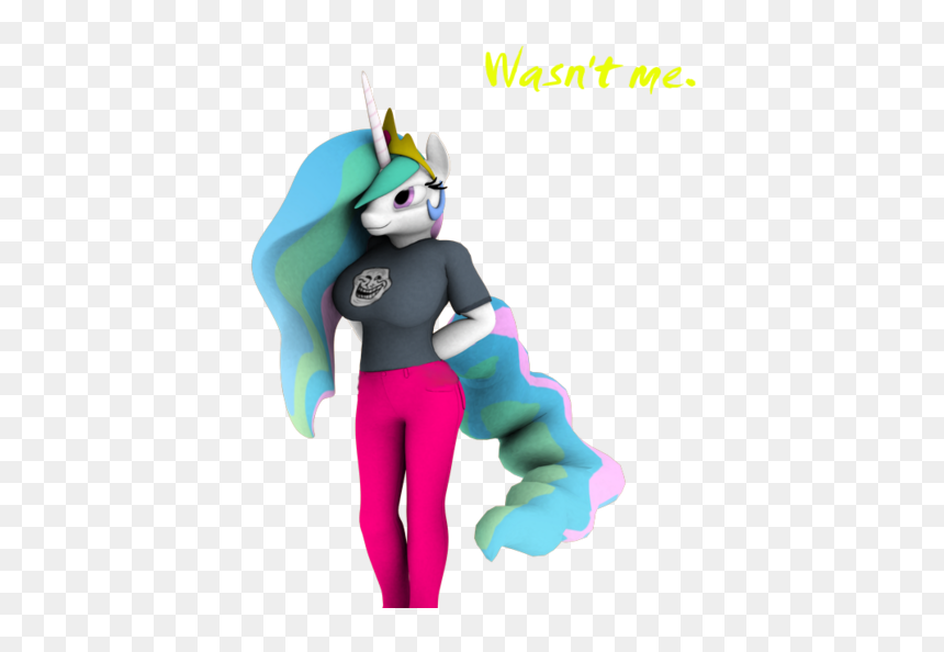 Anthro Princess Celestia Sfm, HD Png Download - half troll face png