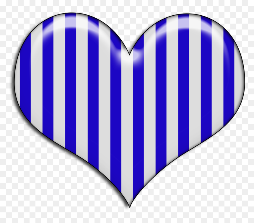 Blue And White Striped Heart , Png Download - Blue And White Striped Heart, Transparent Png - blue stripes png