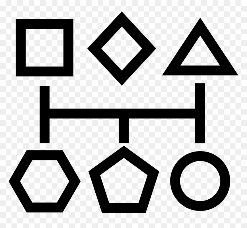 Geometrical Basic Shapes Outlines In A Graphic Connected - Scheme Icons, HD Png Download - connected png