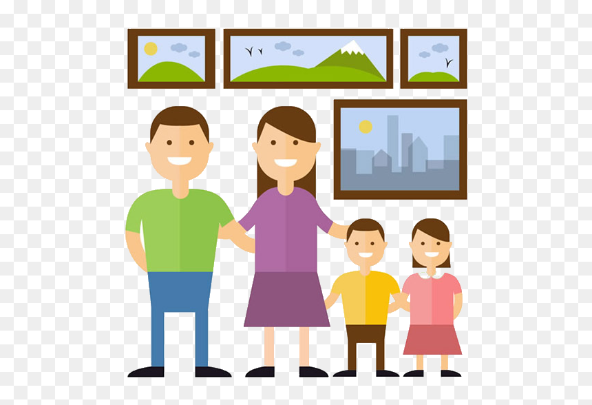 Cartoon Home Silhouette Illustration - Home Family Cartoon Png, Transparent Png - four png