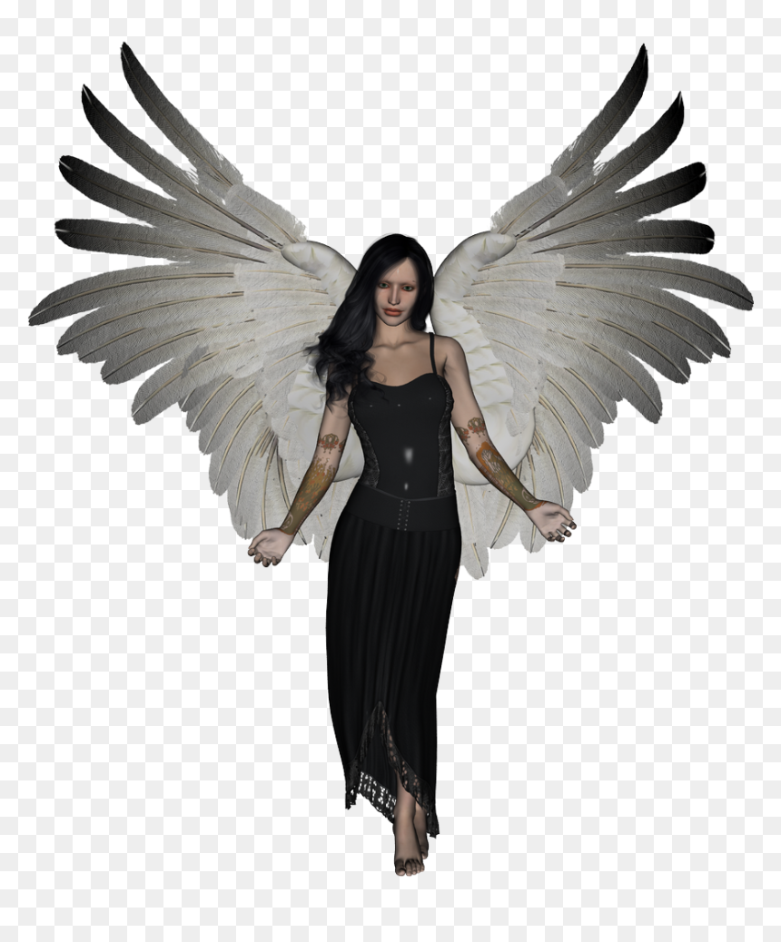 Angel With Black Hair, HD Png Download - dark angel png
