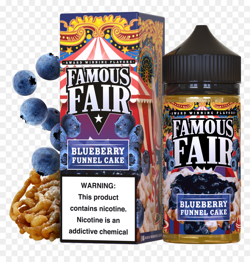 Famous Fair Blueberry Funnel Cake, HD Png Download - funnel cake png