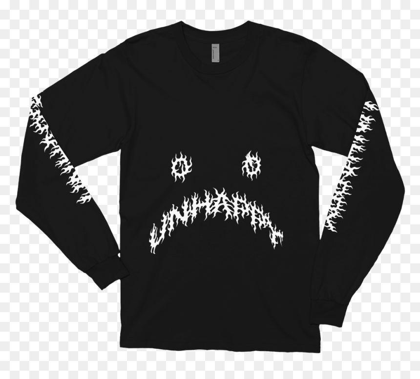 Long-sleeved T-shirt, HD Png Download - unhappy png